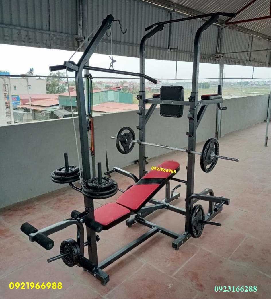 ghế tập tạ đa năng xà đơn xà kép có kéo xô VN 2018