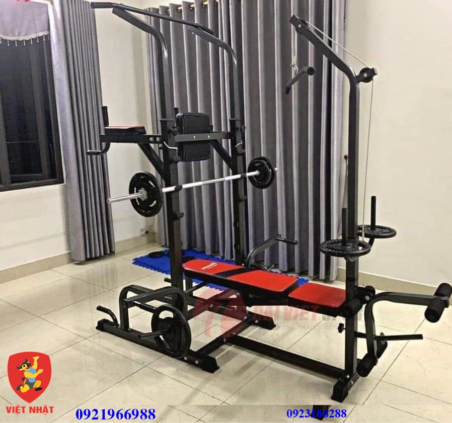 ghế tập tạ đa năng xà đơn xà kép có kéo xô VN 2018